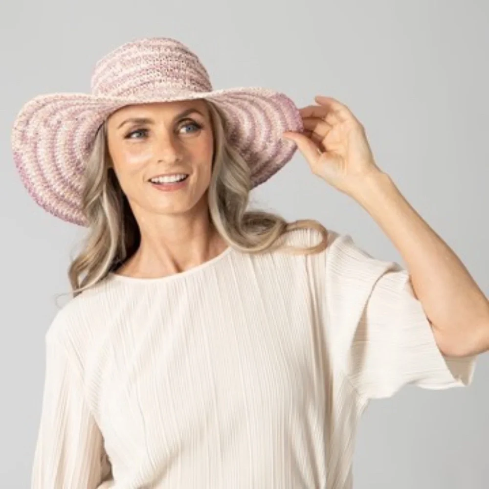 NWT Anthropologie Pink Space Dye Straw Bucket Hat - Picture 3 of 6